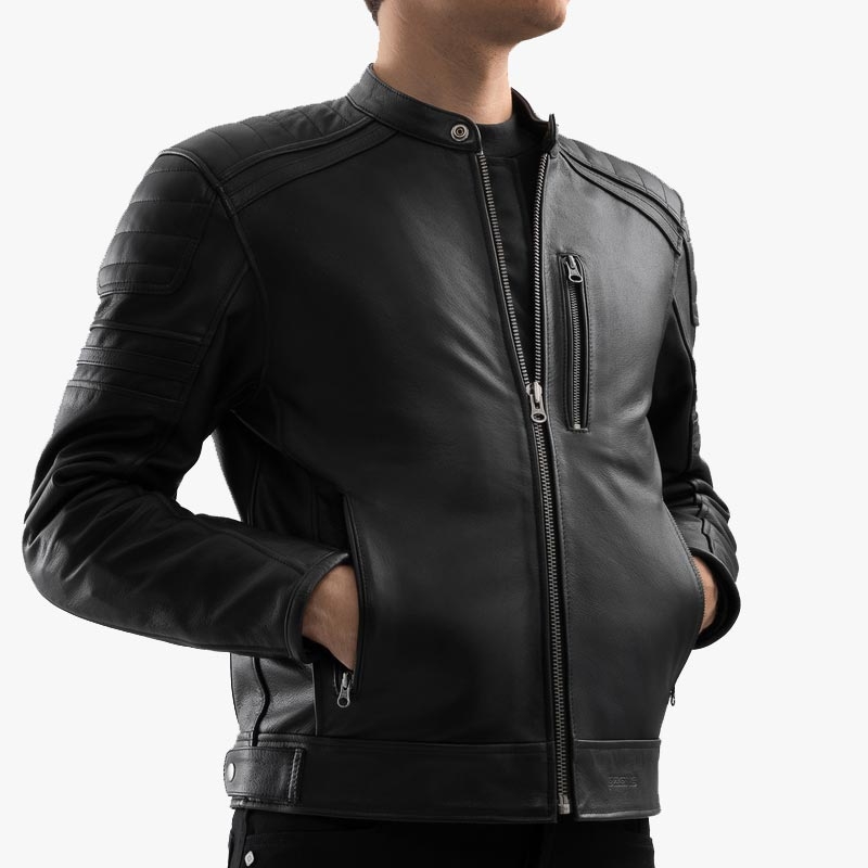 Ozone Colt Leder-Motorradjacke schwarz
