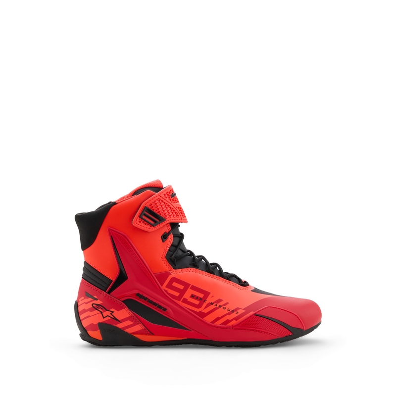 Alpinestars Faster-4 MM93 Motorradstiefel, Fluo-Kollektion, Rot-Rot-Schwarz
