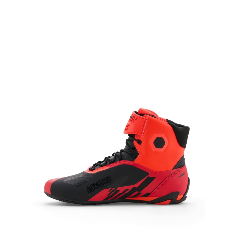 Alpinestars Faster-4 MM93 Motorradstiefel, Fluo-Kollektion, Rot-Rot-Schwarz
