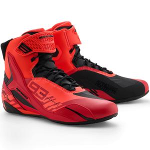 Alpinestars Faster-4 MM93 Motorradstiefel, Fluo-Kollektion, Rot-Rot-Schwarz