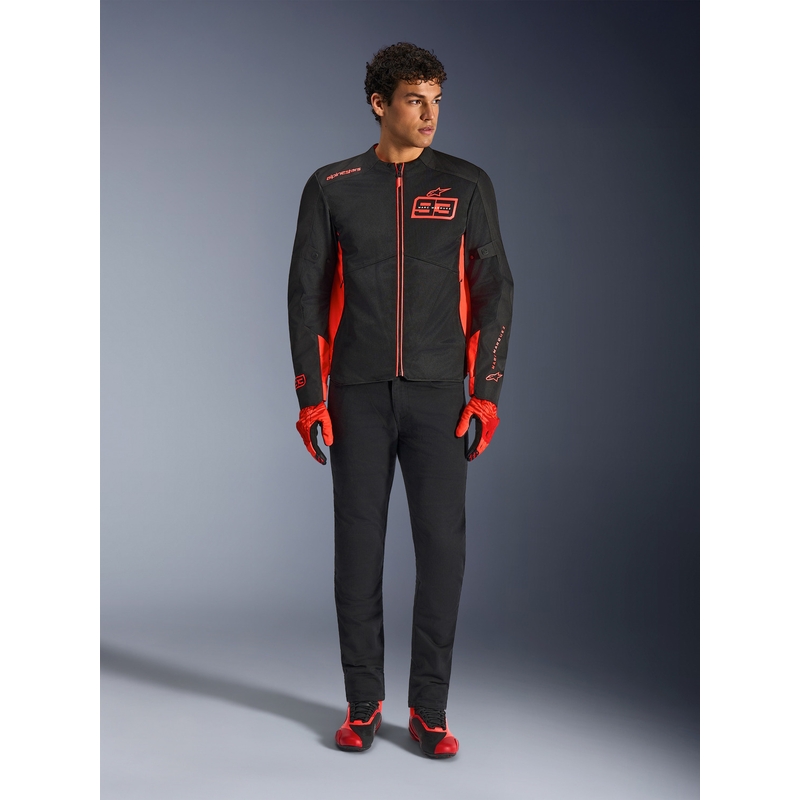 Alpinestars C-1 AIR MM93 Motorradjacke, Fluo-Kollektion, Rot-Rot-Schwarz