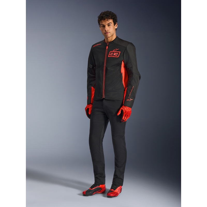 Alpinestars C-1 AIR MM93 Motorradjacke, Fluo-Kollektion, Rot-Rot-Schwarz