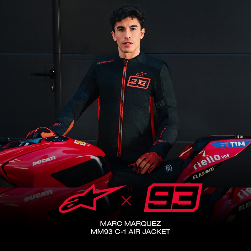 Alpinestars C-1 AIR MM93 Motorradjacke, Fluo-Kollektion, Rot-Rot-Schwarz