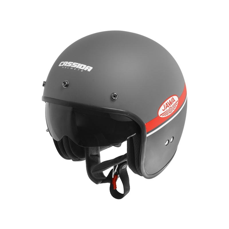 Offener Motorradhelm Cassida Oxygen Jawa OHC grau-rot-schwarz-weiß - II. Qualität