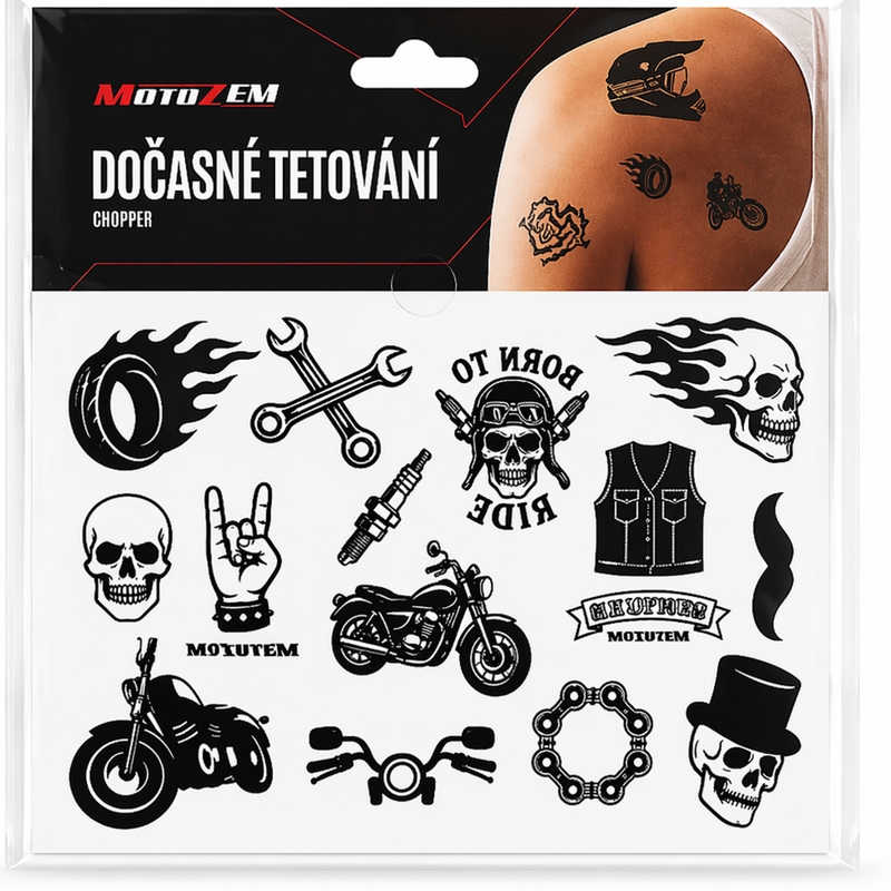 MotoZem Chopper Temporäres Tattoo