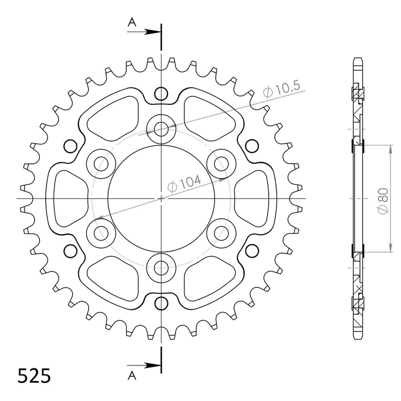 Ketten Rad SUPERSPROX STEALTH grün 39T, 525