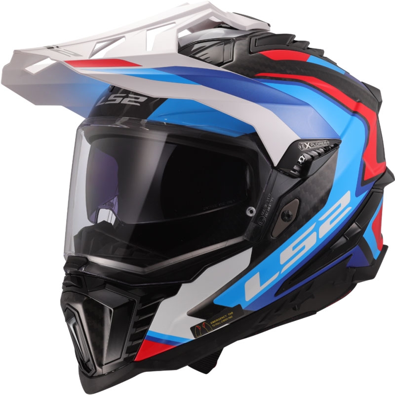 Enduro-Motorradhelm LS2 MX701 Explorer C Frontier II weiß-blau - 2. Wahl - II. Qualität