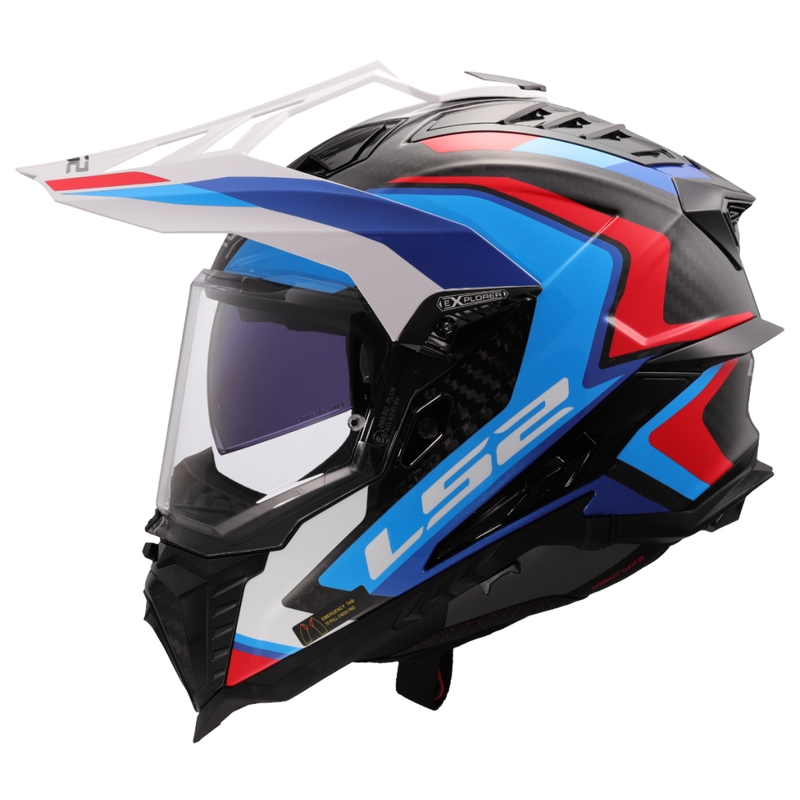 Enduro-Motorradhelm LS2 MX701 Explorer C Frontier II weiß-blau - 2. Wahl - II. Qualität