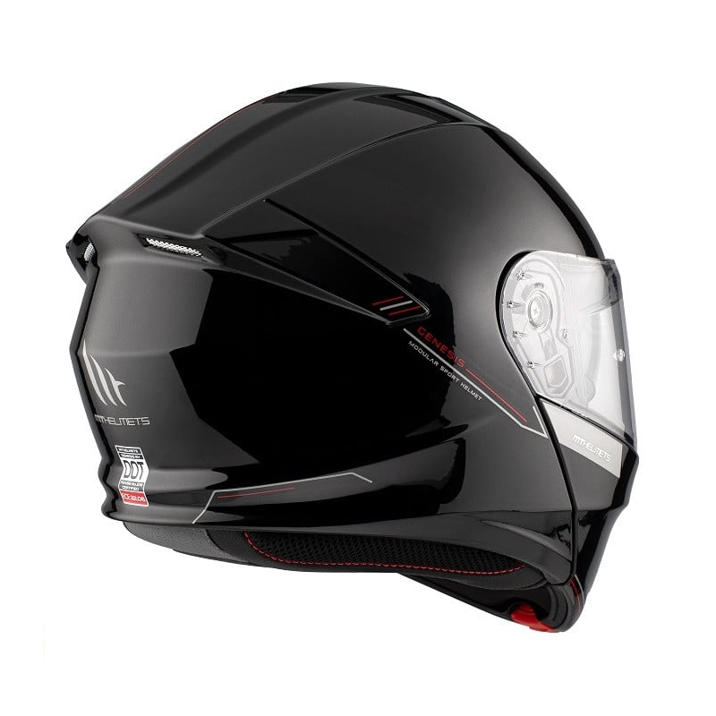 Klappbarer Motorradhelm MT Genesis SV Solid A1, glänzend schwarz, 2 - II. Qualität