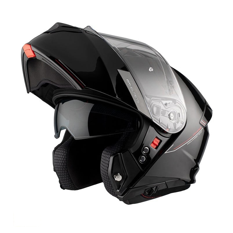 Klappbarer Motorradhelm MT Genesis SV Solid A1, glänzend schwarz, 2 - II. Qualität