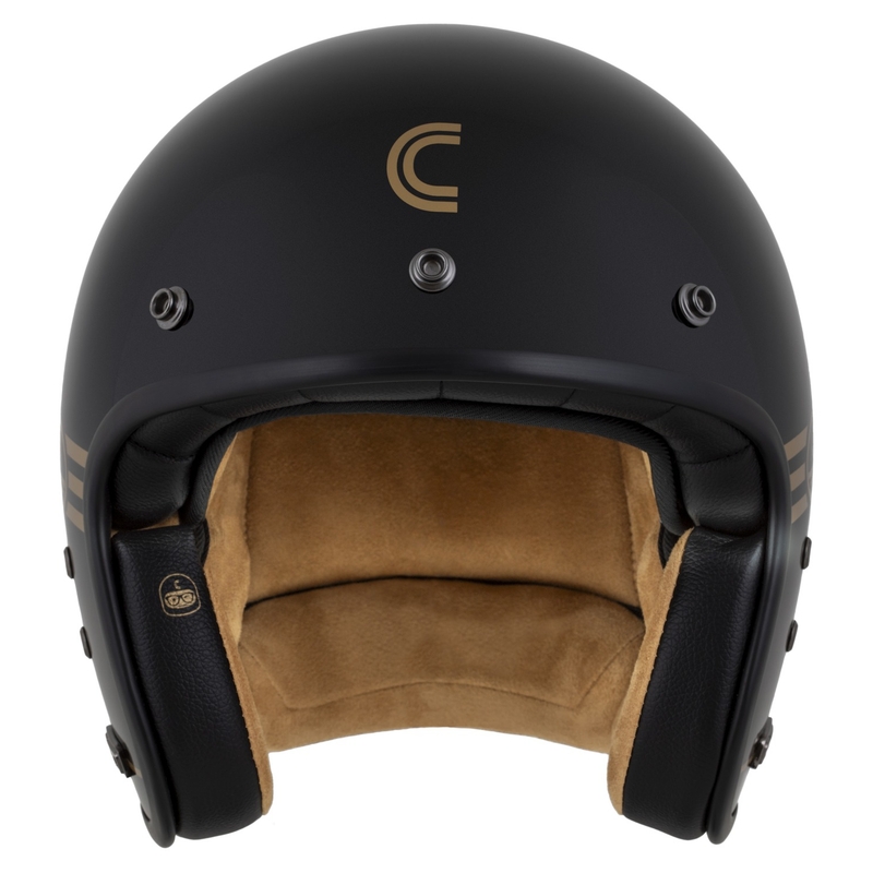 Cassida Eso Jawa Pérák offener Helm schwarz-perlgold - II. Qualität