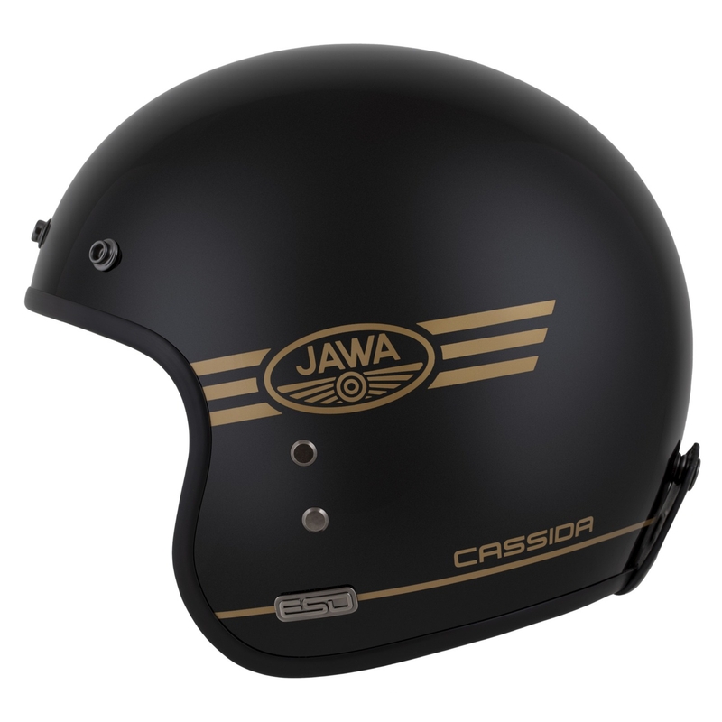Cassida Eso Jawa Pérák offener Helm schwarz-perlgold - II. Qualität