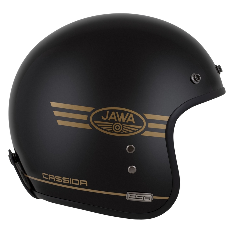 Cassida Eso Jawa Pérák offener Helm schwarz-perlgold - II. Qualität