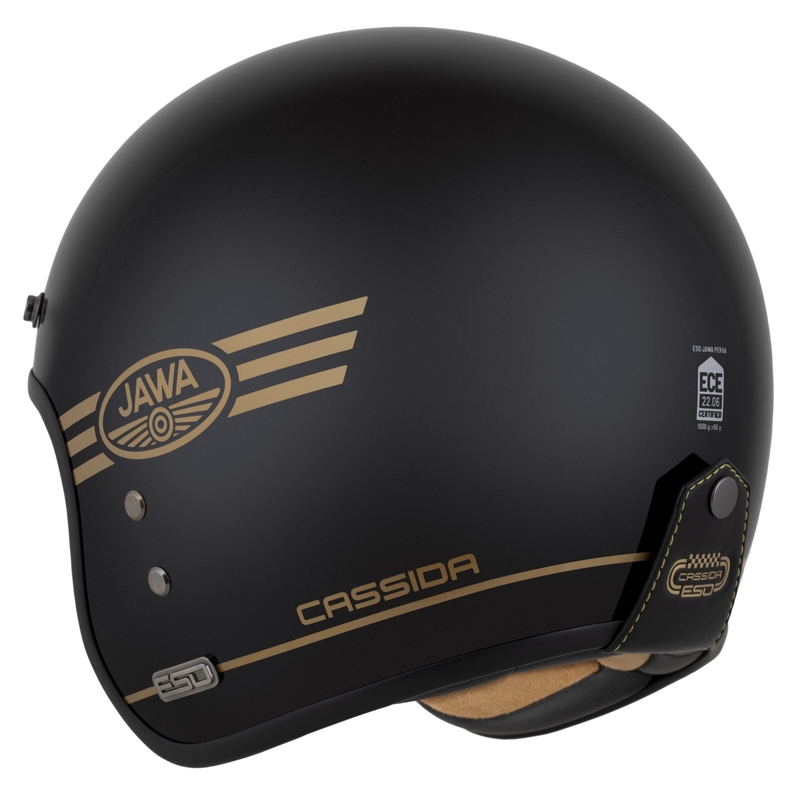 Cassida Eso Jawa Pérák offener Helm schwarz-perlgold - II. Qualität