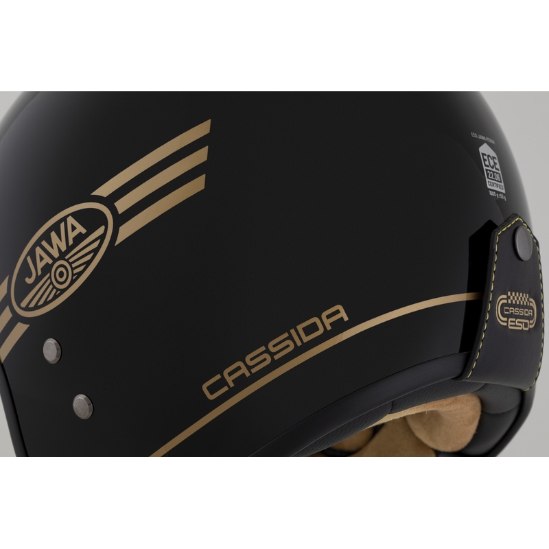 Cassida Eso Jawa Pérák offener Helm schwarz-perlgold - II. Qualität