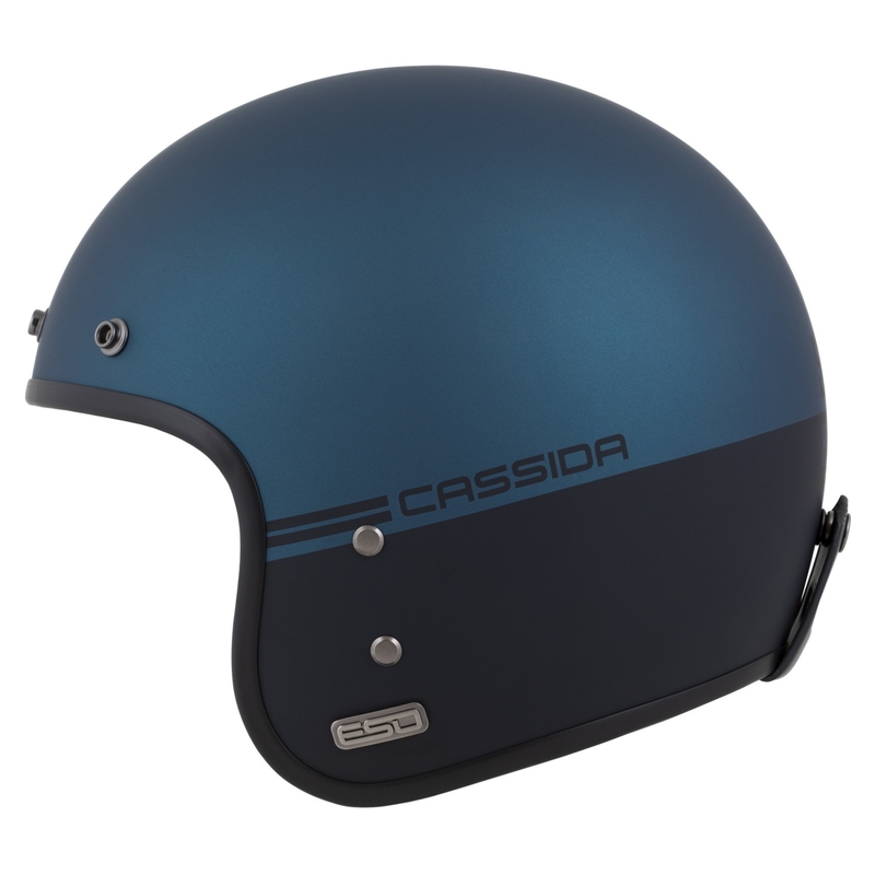 Cassida Eso Super Hooligan offener Helm, schwarz matt-metallic blau - II. Qualität