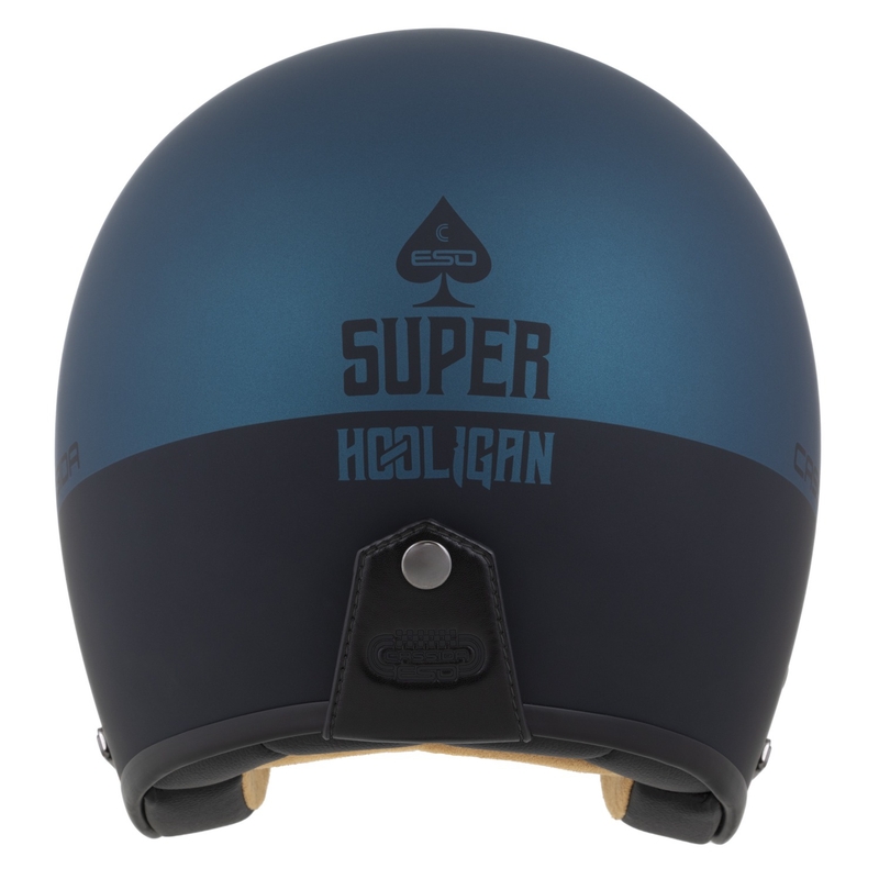 Cassida Eso Super Hooligan offener Helm, schwarz matt-metallic blau - II. Qualität
