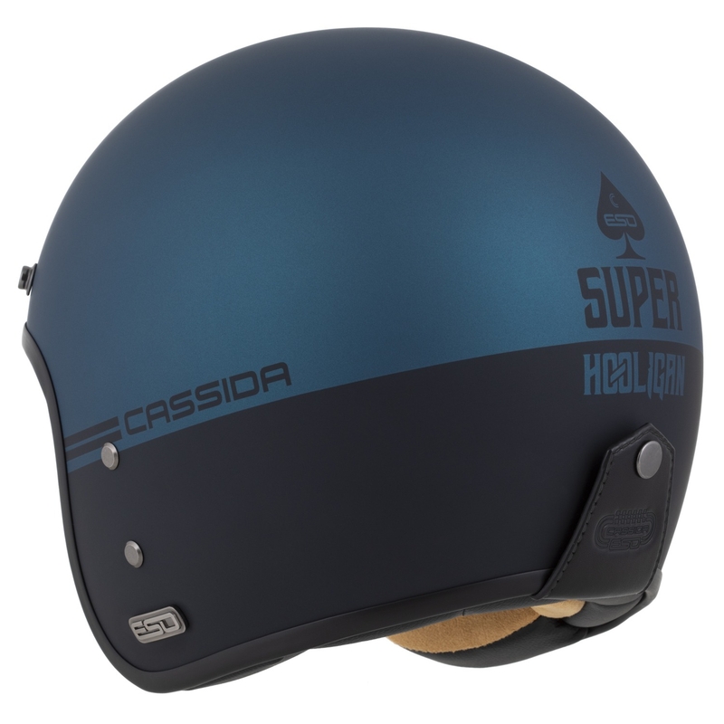 Cassida Eso Super Hooligan offener Helm, schwarz matt-metallic blau - II. Qualität