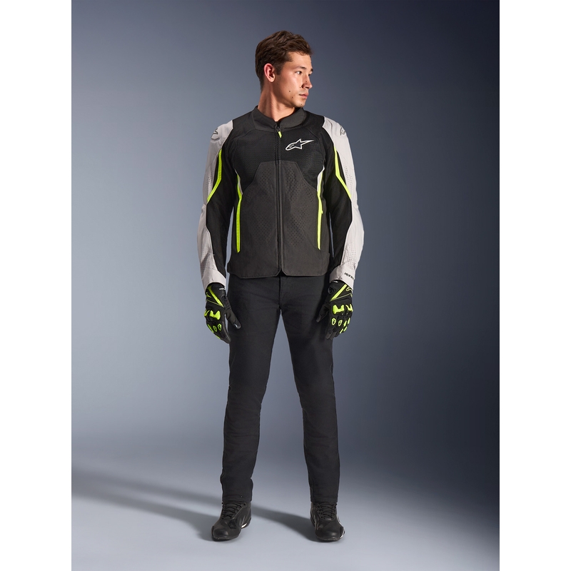 Alpinestars AST V3 Air Motorradjacke weiß-fluoreszierend gelb-schwarz