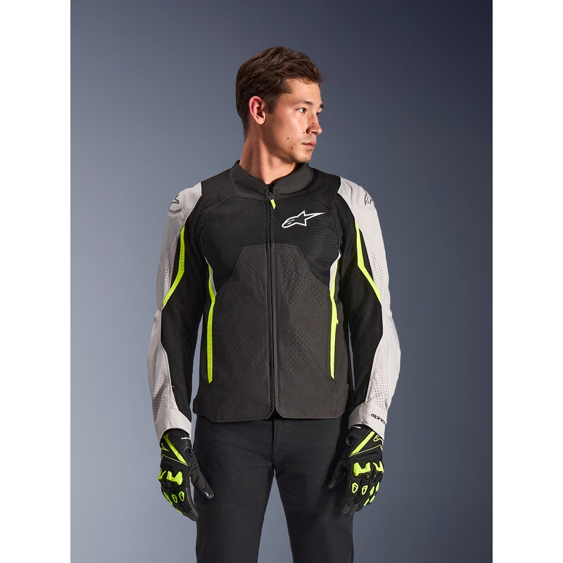 Alpinestars AST V3 Air Motorradjacke weiß-fluoreszierend gelb-schwarz
