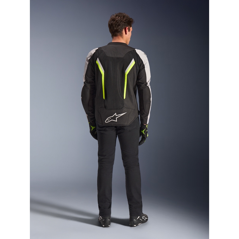 Alpinestars AST V3 Air Motorradjacke weiß-fluoreszierend gelb-schwarz