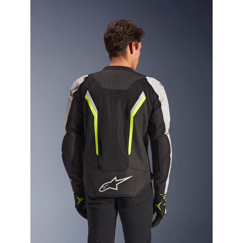 Alpinestars AST V3 Air Motorradjacke weiß-fluoreszierend gelb-schwarz