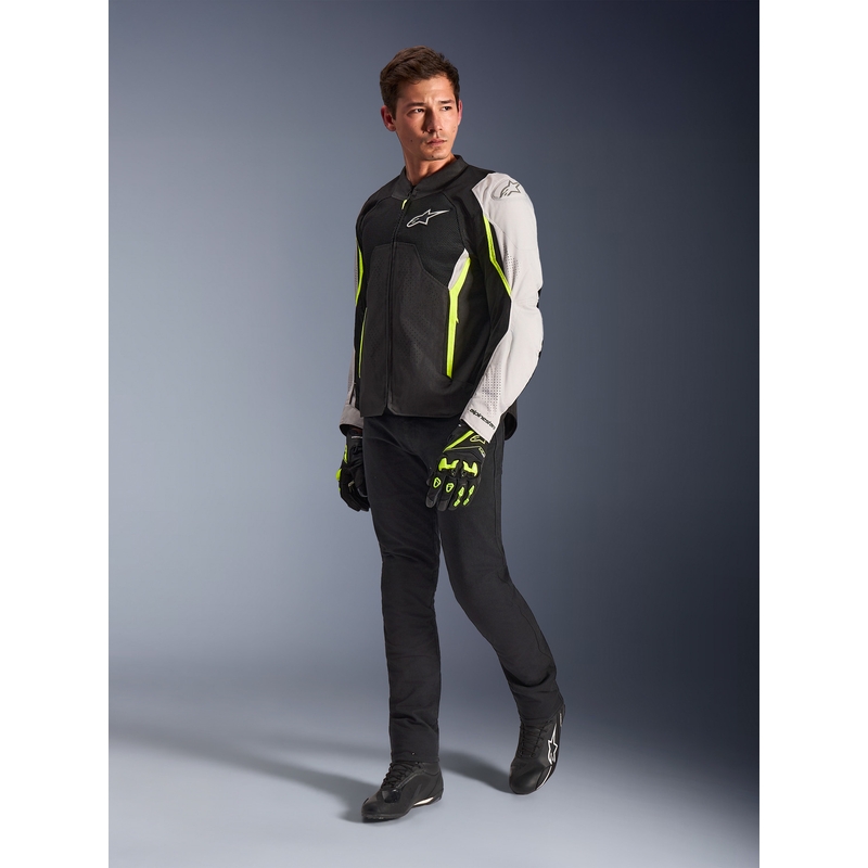 Alpinestars AST V3 Air Motorradjacke weiß-fluoreszierend gelb-schwarz