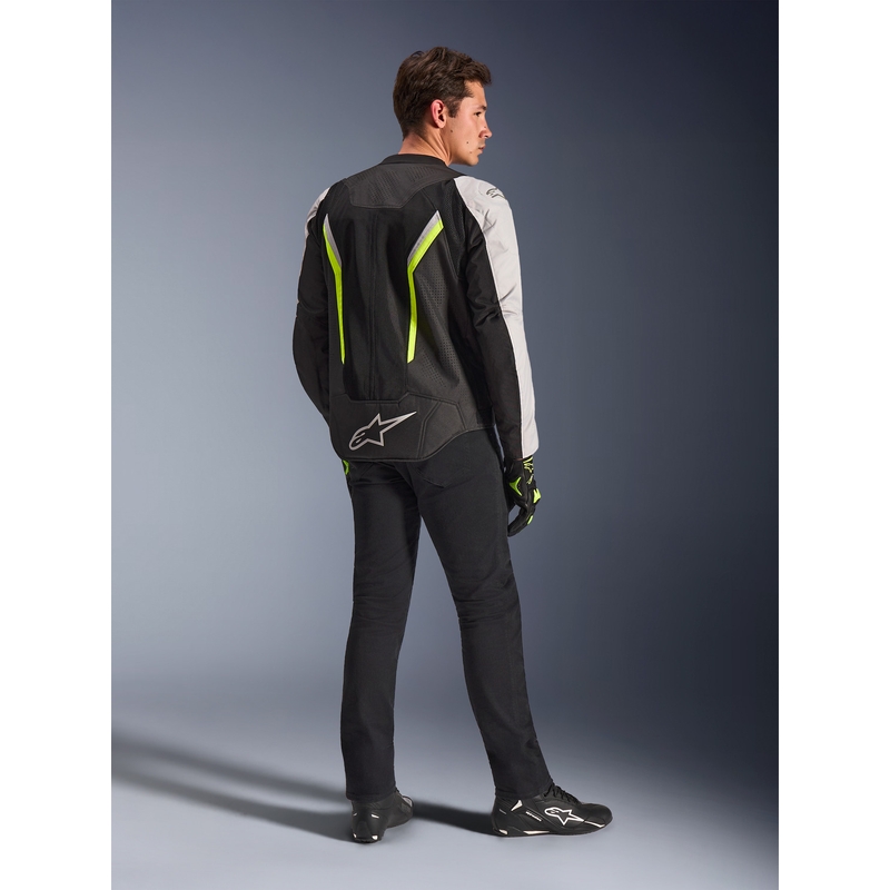 Alpinestars AST V3 Air Motorradjacke weiß-fluoreszierend gelb-schwarz