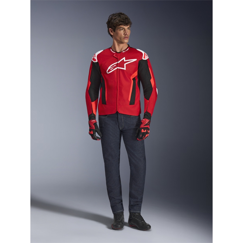 Alpinestars T-GP Air Motorradjacke rot-fluoreszierend rot-weiß-schwarz
