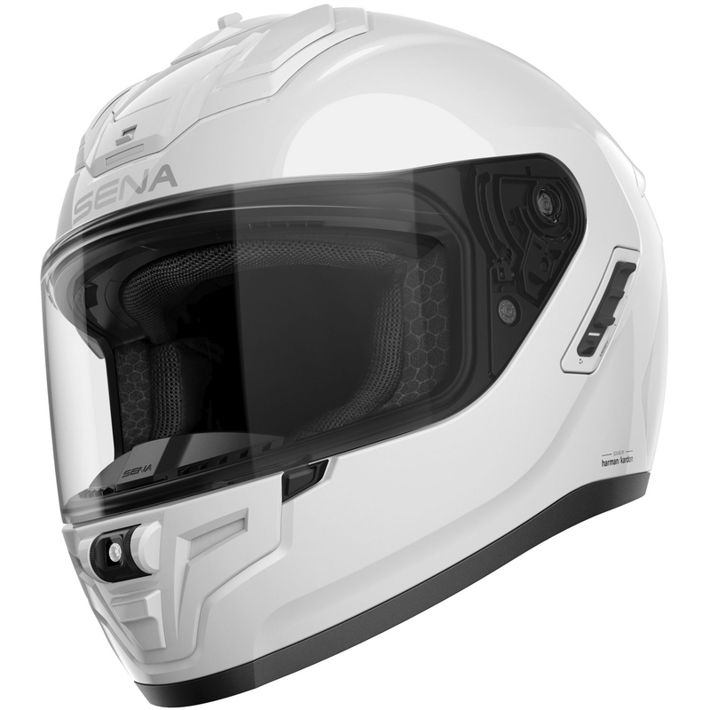 Integralhelm mit Headset SENA Phantom ANC, glänzend weiß