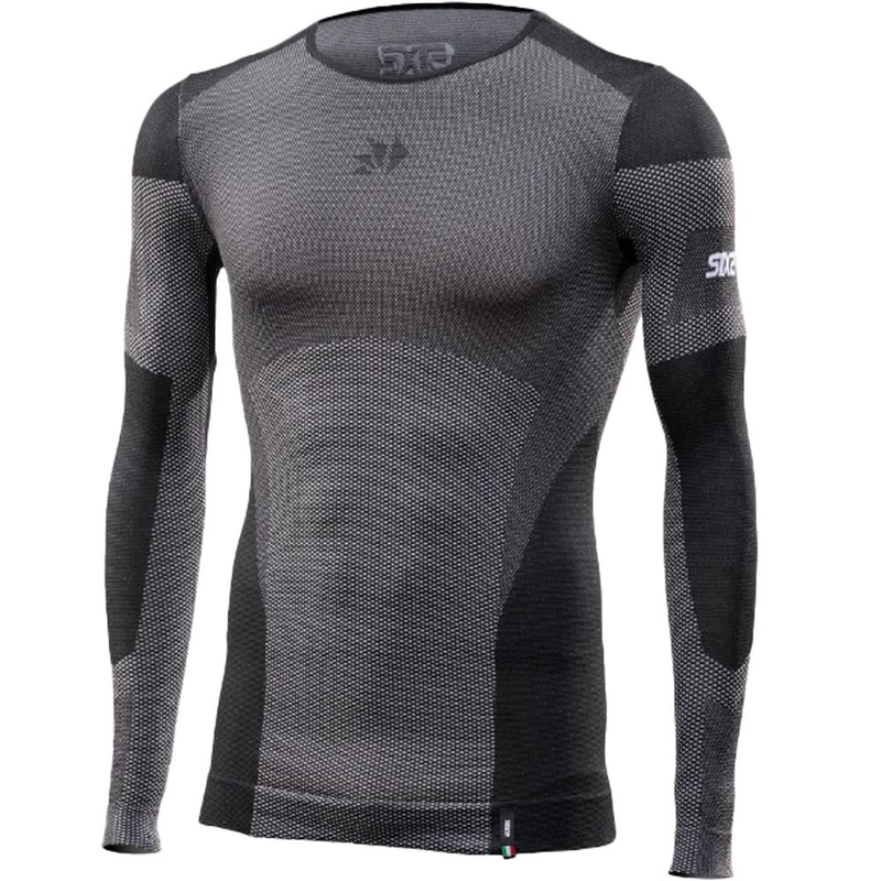 Funktionelles Langarm-T-Shirt SIXS BT TS2L V2 schwarz Carbon