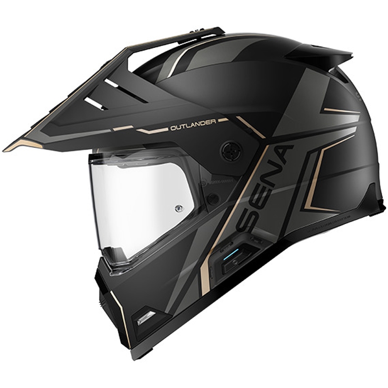 Outlander Mesh-Helm mit Headset, SENA (Matt Schwarz)