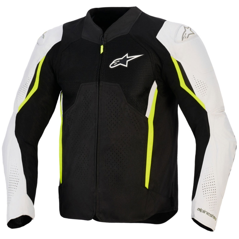Alpinestars AST V3 Air Motorradjacke weiß-fluoreszierend gelb-schwarz