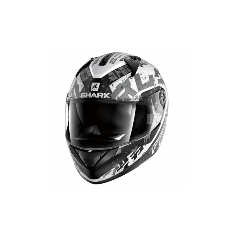 Integralhelm SHARK RIDILL Kengal Mat schwarz-weiß-silber