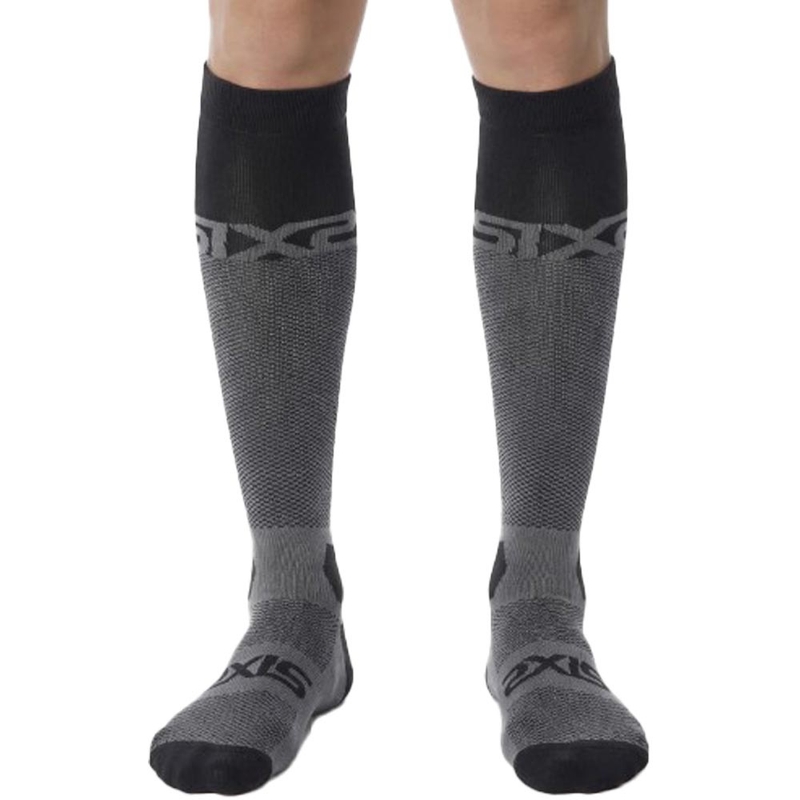 Funktionelle Kniestrümpfe SIXS LONG RACING V2 schwarz-grau