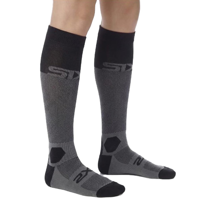 Funktionelle Kniestrümpfe SIXS LONG RACING V2 schwarz-grau