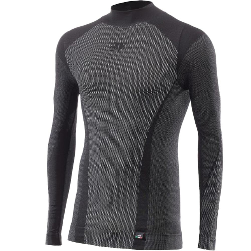 Funktionelles Langarm-T-Shirt SIXS TS3 V2 schwarz Carbon