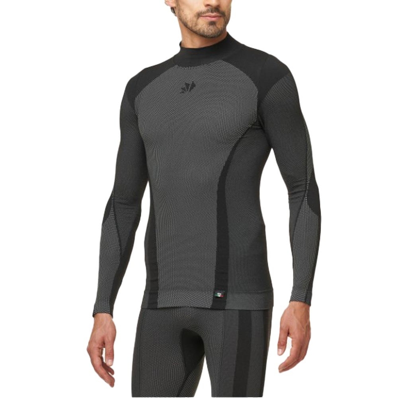 Funktionelles Langarm-T-Shirt SIXS TS3 V2 schwarz Carbon