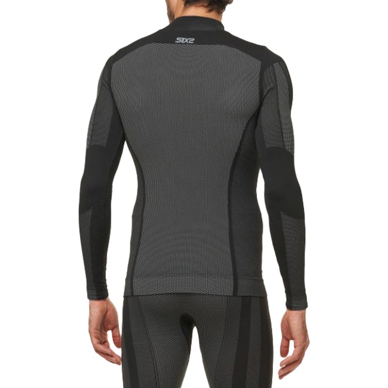 Funktionelles Langarm-T-Shirt SIXS TS3 V2 schwarz Carbon