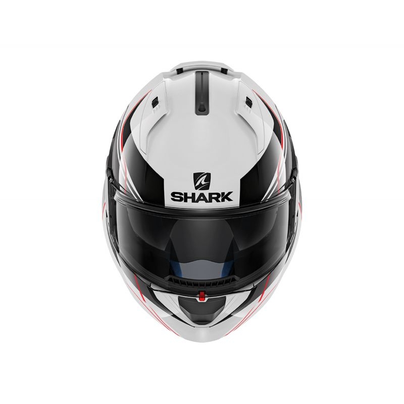 Klapphelm SHARK EVO-ONE 2 Krono weiß-schwarz-rot