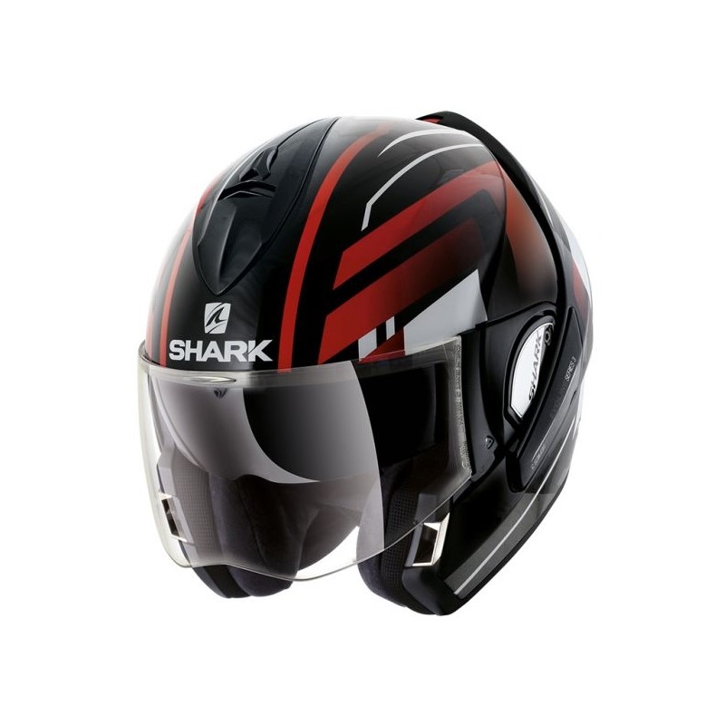 SHARK EVOLINE 3 Corvus schwarz-weiß-roter Kipphelm