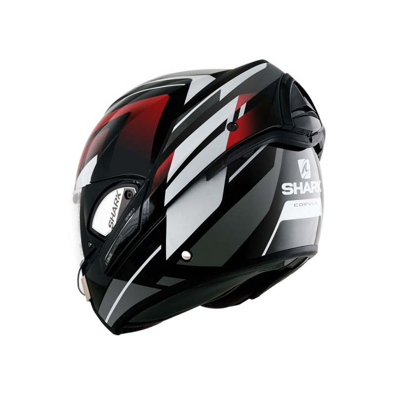 SHARK EVOLINE 3 Corvus schwarz-weiß-roter Kipphelm