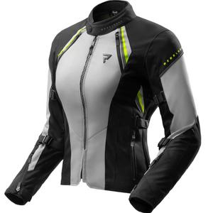 Damen-Motorradjacke Rebelhorn Swift, hellgrau-fluoreszierend gelb
