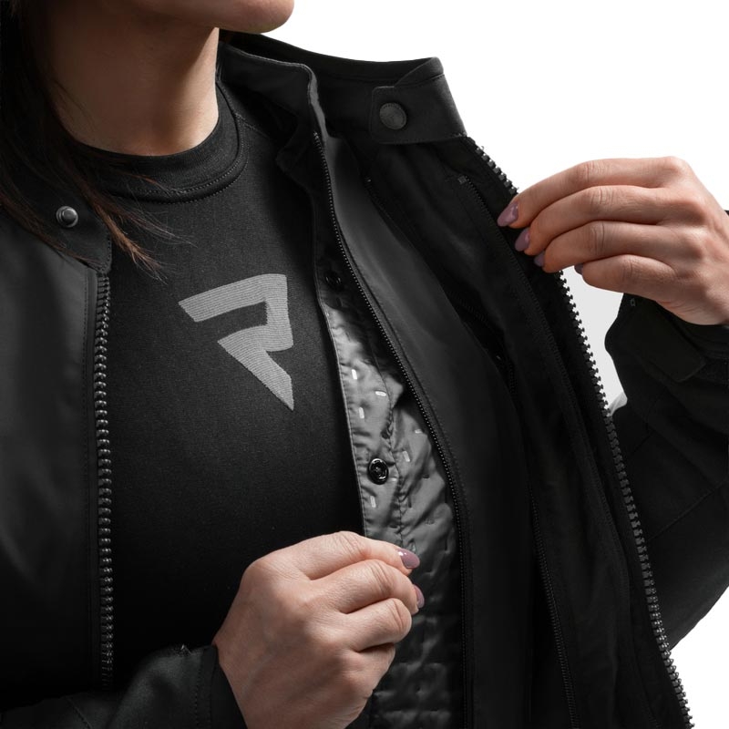 Damen-Motorradjacke Rebelhorn Swift schwarz-grau-rosa