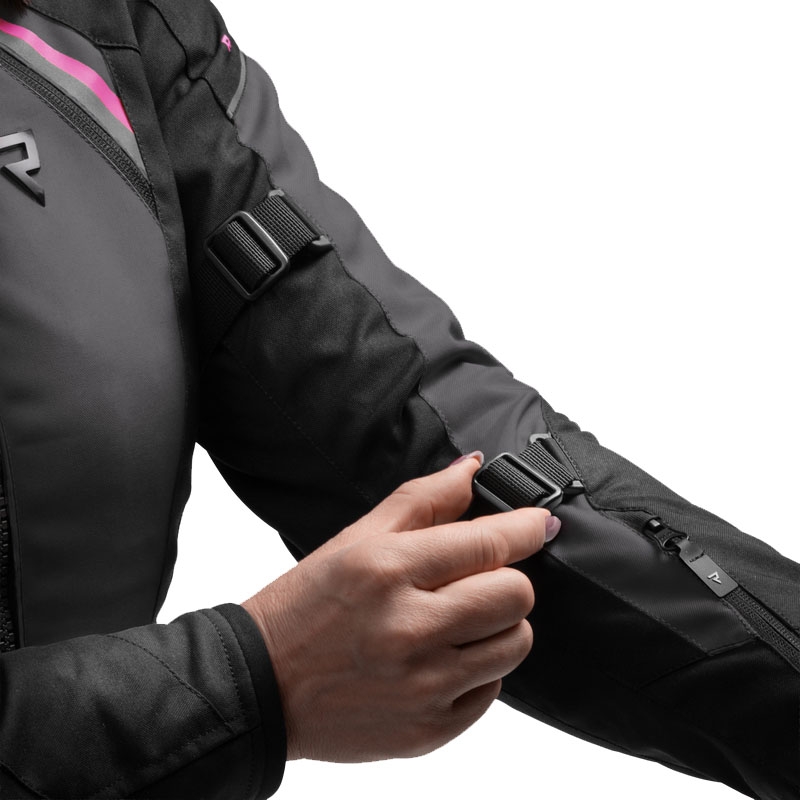 Damen-Motorradjacke Rebelhorn Swift schwarz-grau-rosa