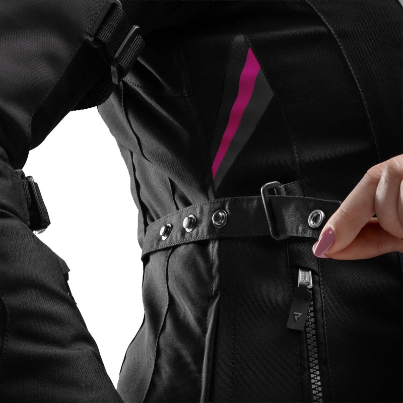 Damen-Motorradjacke Rebelhorn Swift schwarz-grau-rosa