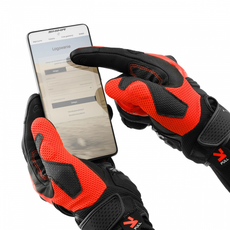 Shima Spark 3.0 Motorradhandschuhe, fluoreszierend rot