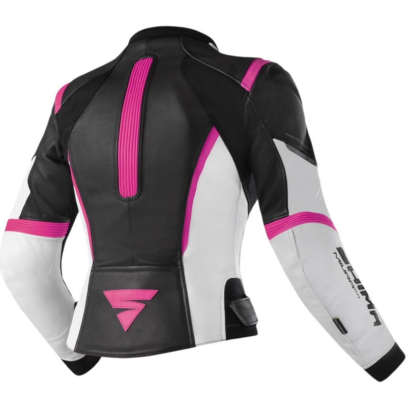 Shima Miura 2.0 Damen-Motorradjacke, schwarz-fluoreszierend pink