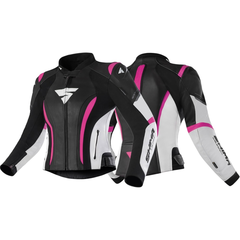 Shima Miura 2.0 Damen-Motorradjacke, schwarz-fluoreszierend pink
