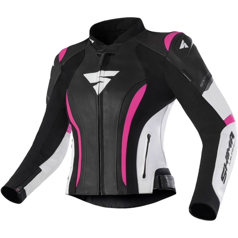 Shima Miura 2.0 Damen-Motorradjacke, schwarz-fluoreszierend pink